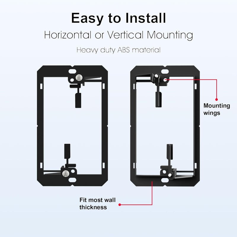 iwillink Low Voltage Mounting Bracket (1-Gang, 10 Pack) for Single Gang Wall Plate, Telephone Wires, Network Cables, HDMI, Coaxial, Speaker Cables - Image 3